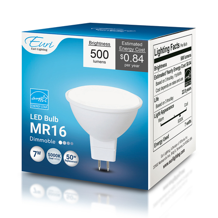 Euri Lighting LED MR16 50W Dim ES EM16-7W4050ew